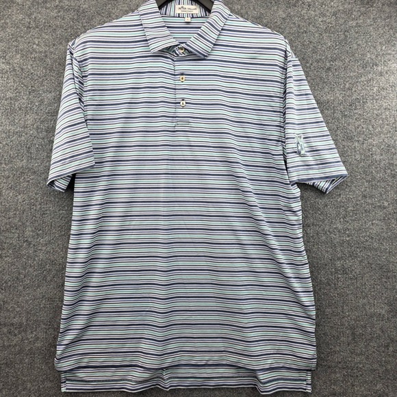 Peter Millar Other - Peter Millar Summer Comfort Mens Large Striped Polo Short Sleeve Golf Casual